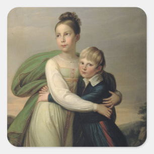 Prince Albrecht and Princess Louise, c.1817 Square Sticker