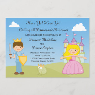 Prince and Princess Birthday Party Invitation