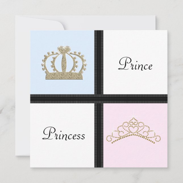 Prince and Princess Gender Reveal Invitation (Front)
