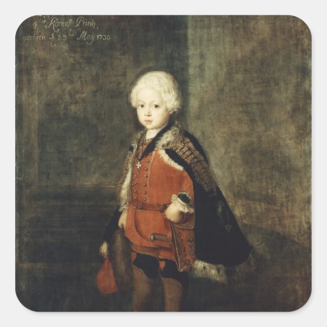Prince Augustus William aged four, 1734 Square Sticker (Front)