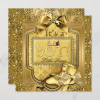 Prince Baby Shower Baby Boy Elite Damask Gold