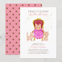 Prince Baby Shower Cats Kitten Girls Pink Cute