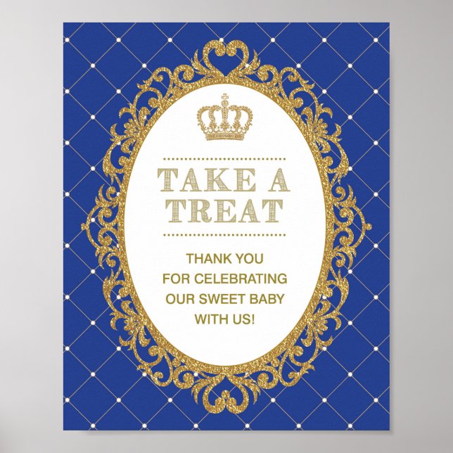 Prince Baby Shower Favours Candy Bar Sign Decor (Front)