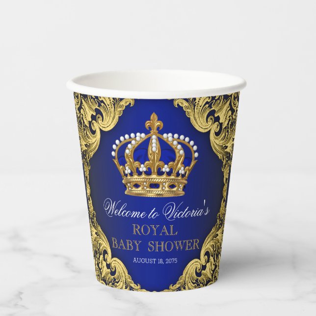 Prince Baby Shower Paper Cups (Front)