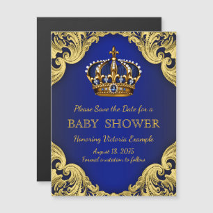 Prince Baby Shower Save the Date Postcard Magnets