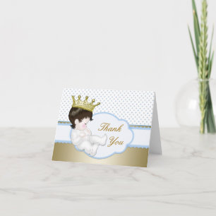 Prince Baby Shower Thank You Card