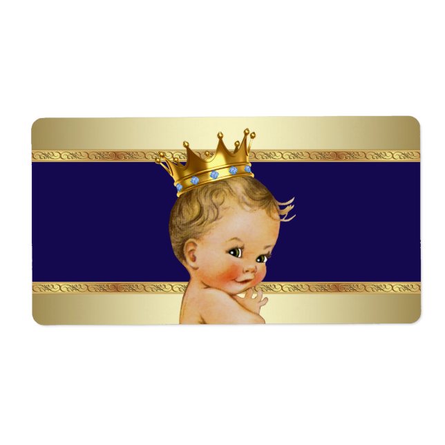 Prince Baby Shower Water Bottle Label (Front)