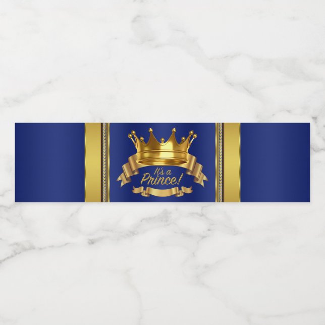 Prince Baby Shower Water Bottle Labels (Single Label)