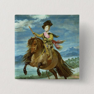 Prince Balthasar Carlos on horseback, c.1635-36 15 Cm Square Badge