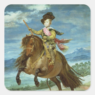 Prince Balthasar Carlos on horseback, c.1635-36 Square Sticker