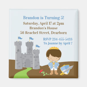 Prince Birthday Party Invitation Magnet
