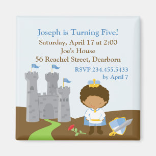 Prince Birthday Party Invitation Magnet