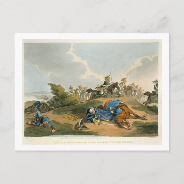 Prince Blucher under his Horse at the Battle of Wa Postcard (Front)