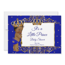 Prince Boy Baby Shower Royal Blue Gold Ethnic 2