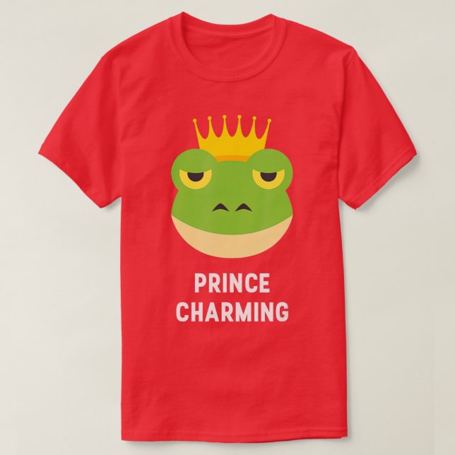 Prince Charming Frog Crown Fairytale Hero Funny  T-Shirt (Design Front)