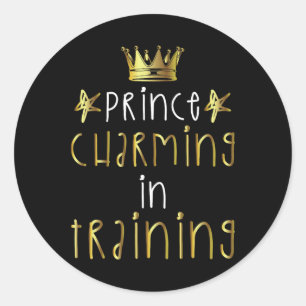 Prince Charming In Training Hero Halloween Lazy Co Classic Round Sticker