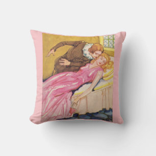 Prince Charming kissing Sleeping Beauty Cushion