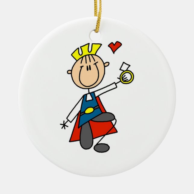 Prince Charming Proposes Marriage Ceramic Ornament (Front)
