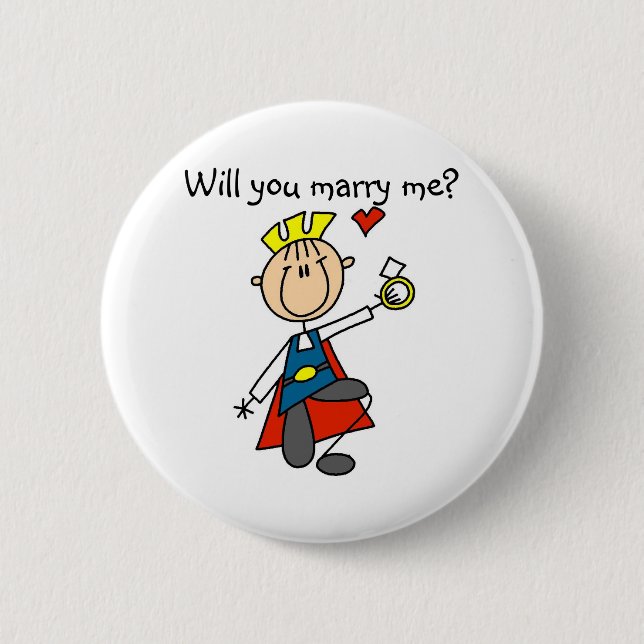 Prince Charming Will You Marry Me Button (Front)