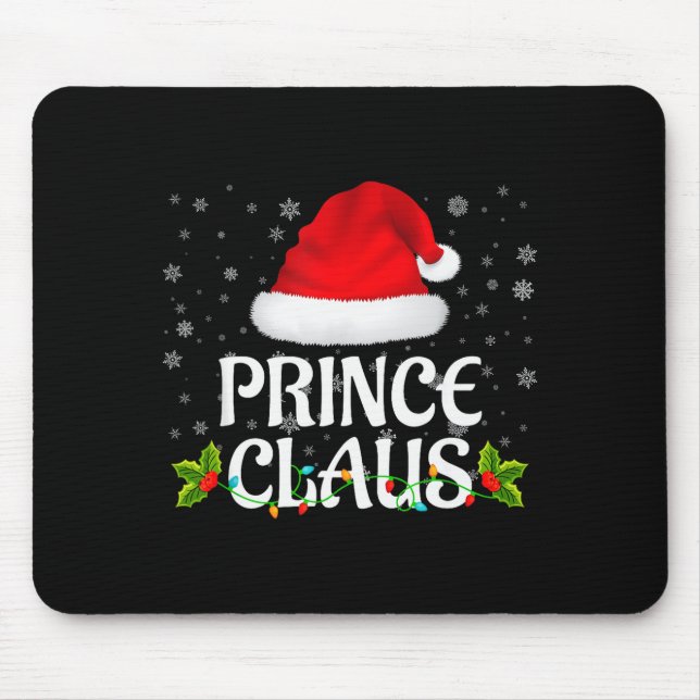 Prince Claus Christmas Lights Santa Pajama Family  Mouse Pad (Front)