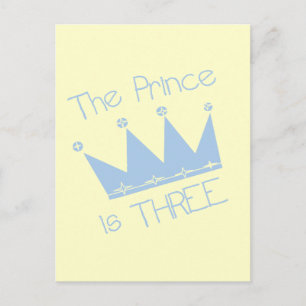 Prince Crown 3rd Birthday Tshirts and Gifts Postcard