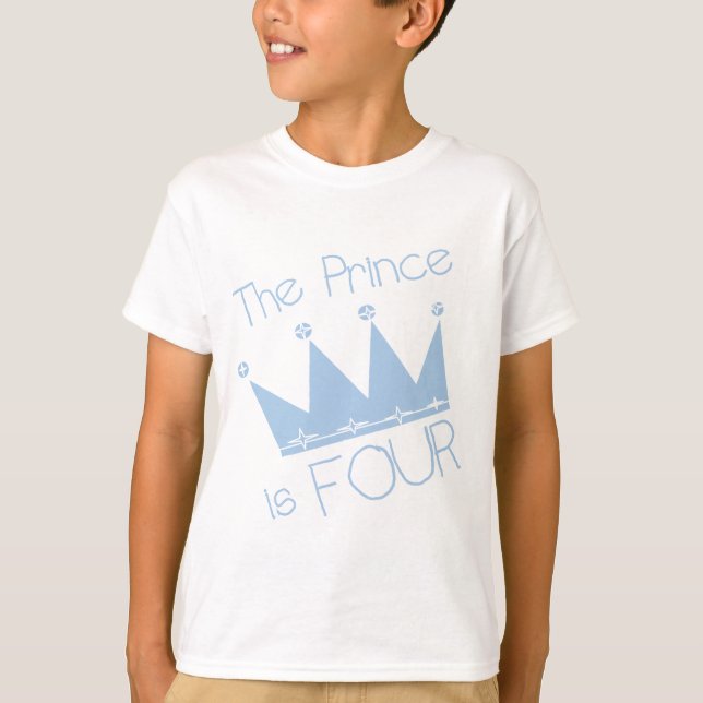 Prince Crown 4th Birthday Tshirts and Gifts (Front)