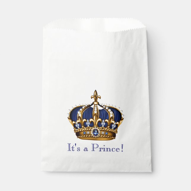 Prince Crown Baby Shower Favour Bag (Front)