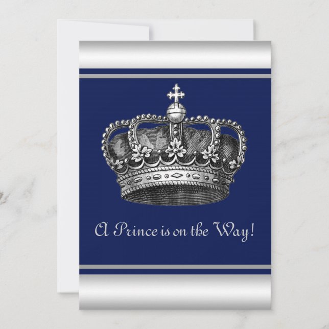 Prince Crown Baby Shower Invitation (Front)