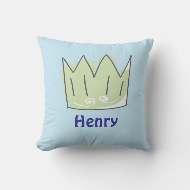 Prince Crown, Cute Baby Boy Gift, Personalised   Cushion (Front)