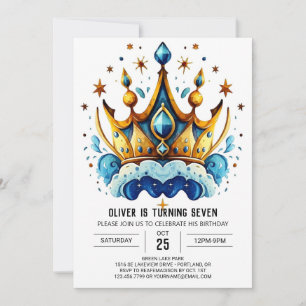 Prince Diamond Birthday Crown Invitation