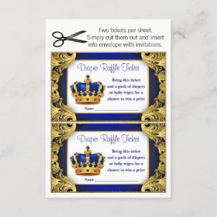 Prince Diaper Raffle Tickets Invitation