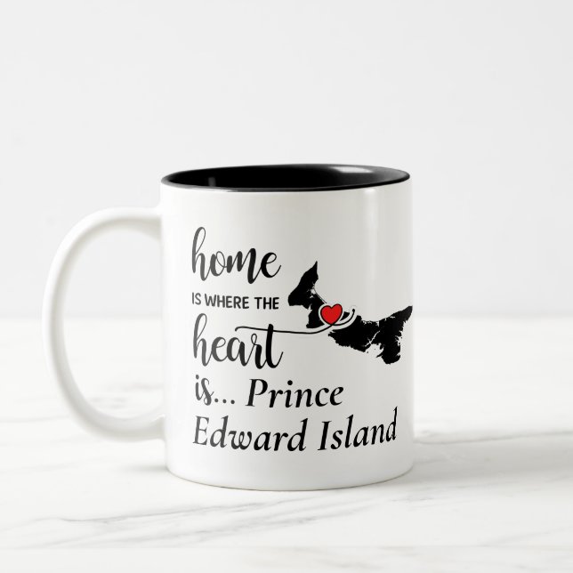 Prince Edward Island Home is Where Heart is Two-Tone Coffee Mug (Left)