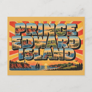 Prince Edward Island Red Cliffs Green Hills Art Postcard