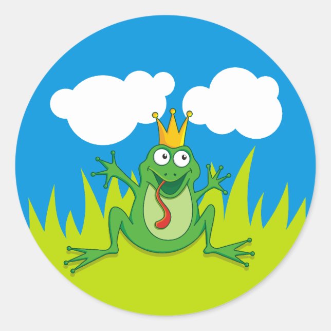Prince Frog Classic Round Sticker (Front)