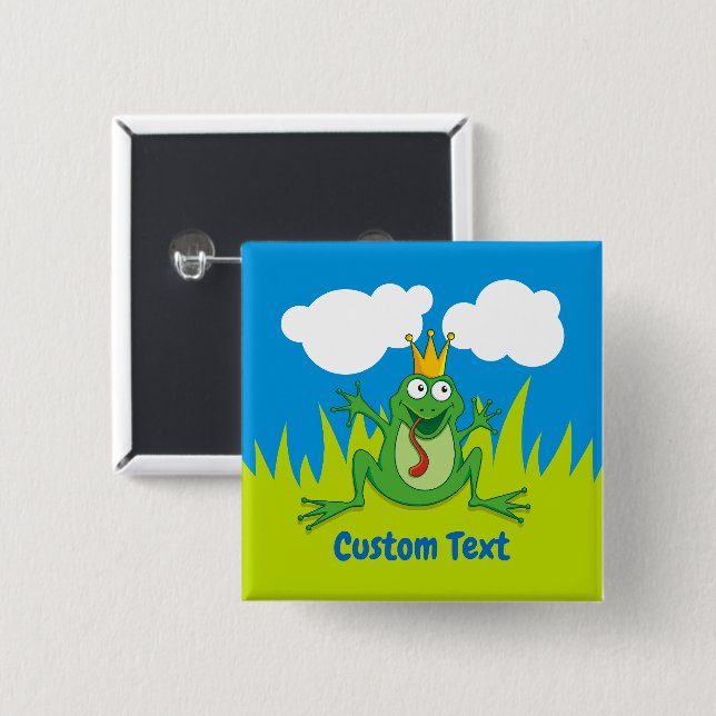 Prince Frog Pinback Button (Front & Back)