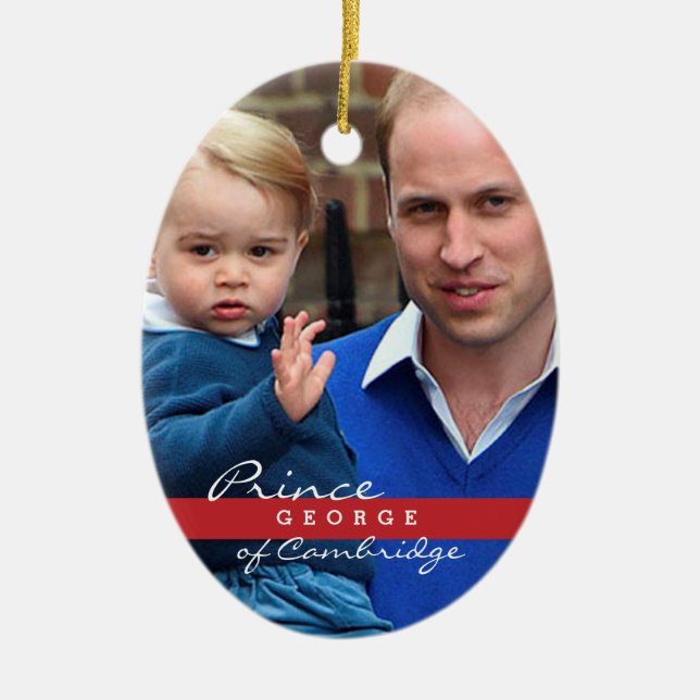 Prince George and Prince William Ceramic Ornament (Front)