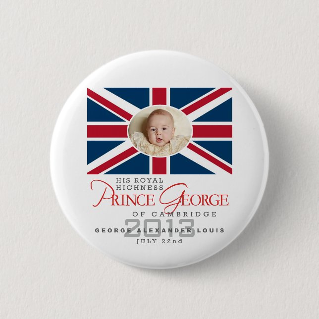 Prince George - William & Kate 6 Cm Round Badge (Front)
