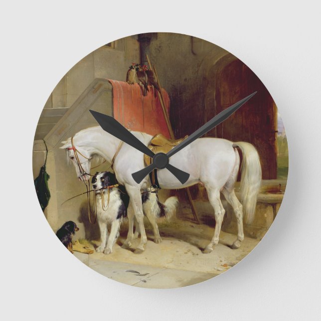 Prince George's Favourites (oil on canvas) Round Clock (Front)
