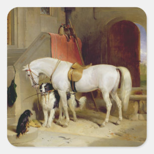 Prince George's Favourites (oil on canvas) Square Sticker