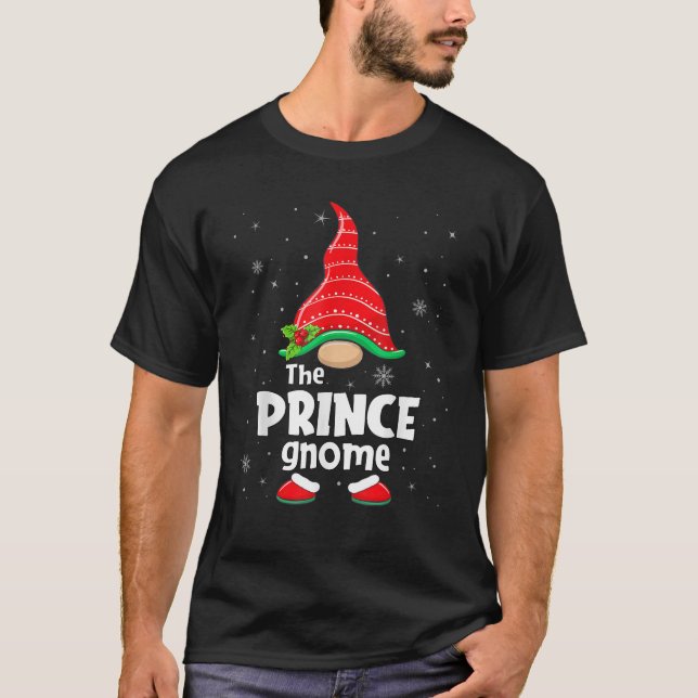 Prince Gnome Matching Family Group Christmas Party T-Shirt (Front)