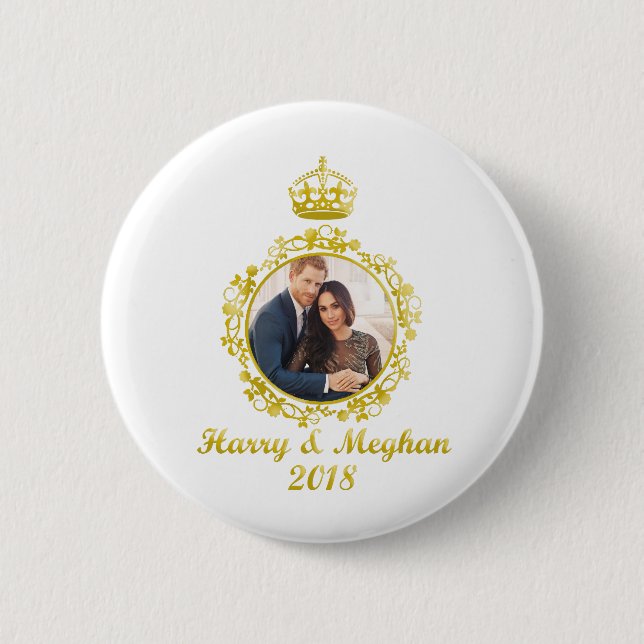 Prince Harry and Meghan Markle 6 Cm Round Badge (Front)