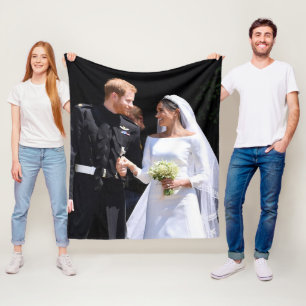 Prince Harry and Meghan Markle Royal Wedding Fleece Blanket