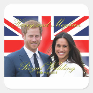 Prince Harry and Meghan Markle Royal Wedding Square Sticker