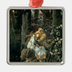 Prince Ivan on the Grey Wolf, 1889 Metal Ornament