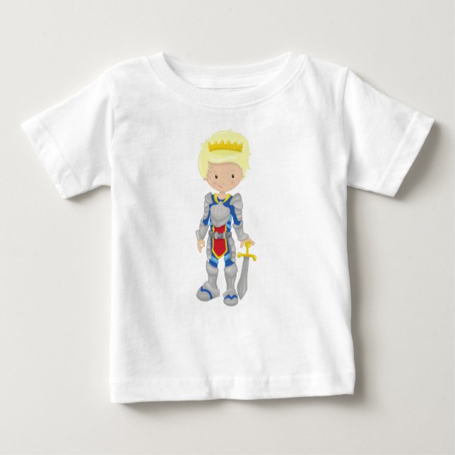 Prince, King, Knight, Crown, Sword, Blonde Hair Baby T-Shirt (Front)