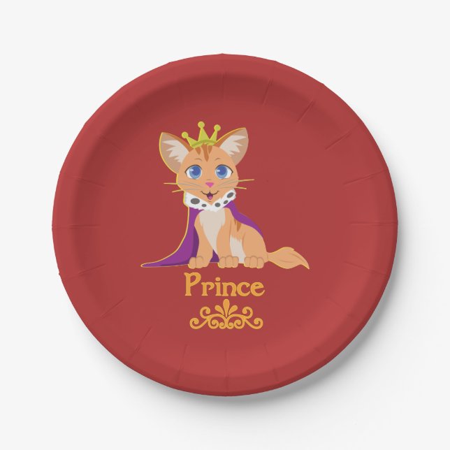 Prince Kitten Paper Plate (Front)