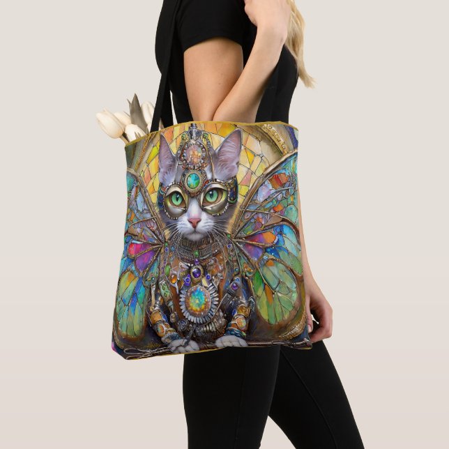Prince Kitty Cat of the Butterfly Wing Brigade Tote Bag (Close Up)