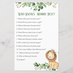 Prince Lion Greenery Who Knows Mummy Best Game