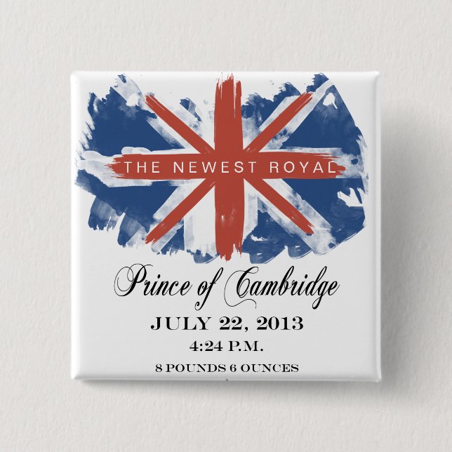 Prince of Cambridge Souvenir Button (Front)
