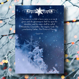 Prince Of Peace Verse Christ Saviour Snowflakes Foil Holiday Card